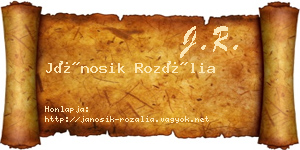 Jánosik Rozália névjegykártya