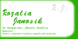 rozalia janosik business card