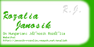 rozalia janosik business card